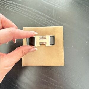 Hermes Black and Silver Bracelet